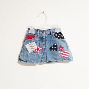 Patriotic Denim Skirt July 4th Jean Skirt